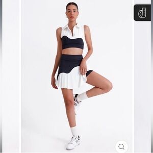 Port de Bras Wave Skirt in Black & White Size Large NWT